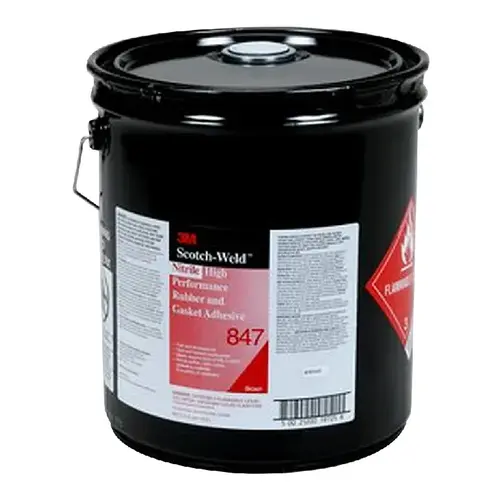 Nitrile High Performance Rubber and Gasket Adhesive 847 5-GAL.PAIL Brown Nitrile High Performance Rubber and Gasket Adhesive 847 5-GAL.PAIL Brown