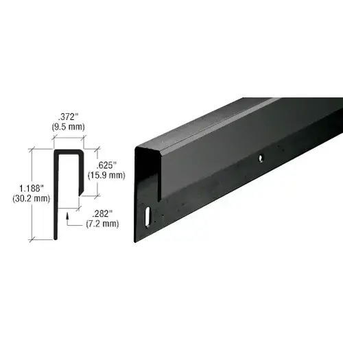 Matte Black 1/4" Deep Nose Aluminum J-Channel -  24" Stock Length