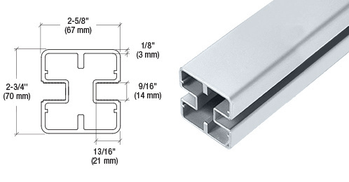 CRL HD48M Mill Heavy-Duty Windscreen Post Only - 48"
