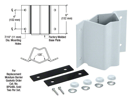 CRL FB5M Mill Inside 135 Degree Fascia Mounted Bracket