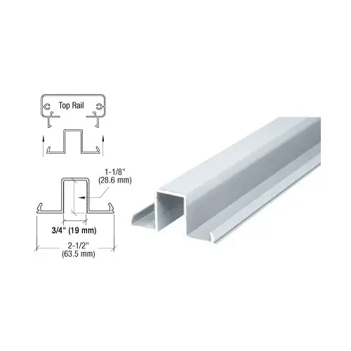 Clear Anodized 200, 300, 350, and 400 Series 241" Glass Rail Infill Clear Anodized 200, 300, 350, and 400 Series 241" Glass Rail Infill