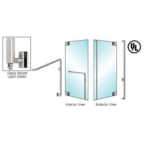 Black Stainless Steel Right Hand Reverse Rail Mount Keyed Access "F" Exterior Bottom Secured Panic Handle Black Stainless Steel Right Hand Reverse Rail Mount Keyed Access "F" Exterior Bottom Secured Panic Handle