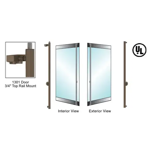 Oil Rubbed Bronze Right Hand Reverse 1301 Door 3/4" Top Rail Mount Keyed Cylinder/Cylinder "F" Exterior Top Secured Deadbolt For 3/4" Glass Oil Rubbed Bronze Right Hand Reverse 1301 Door 3/4" Top Rail Mount Keyed Cylinder/Cylinder "F" Exterior Top Secured Deadbolt For 3/4" Glass