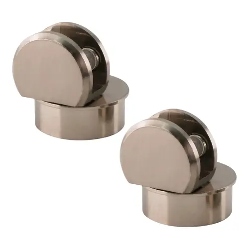 Brushed Nickel Beretta Crescent Glass Door Hinge Pair Brushed Nickel Beretta Crescent Glass Door Hinge Pair