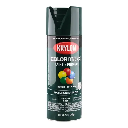 COLORmaxx Spray Paint, Gloss, Hunter Green, 12 oz, Aerosol Can COLORmaxx Spray Paint, Gloss, Hunter Green, 12 oz, Aerosol Can