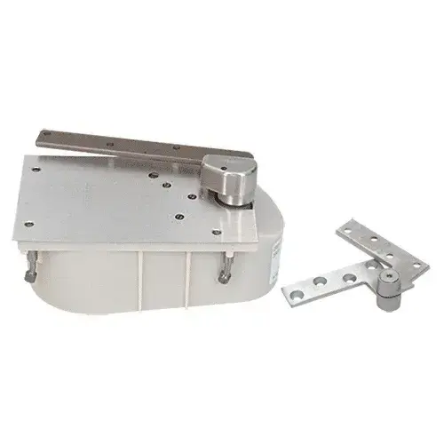 Satin Chrome 27 Series Left Hand 3/4" Offset 90 degree Selective Hold Open Floor Mounted Closer - Complete Package Satin Chrome 27 Series Left Hand 3/4" Offset 90 degree Selective Hold Open Floor Mounted Closer - Complete Package