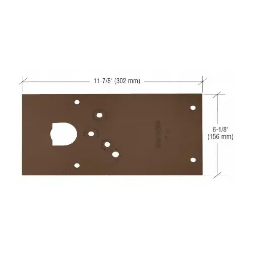 Dark Bronze 28 Series Center-Hung Left Hand Floor Mounted Door Closer Cover Plate Dark Bronze 28 Series Center-Hung Left Hand Floor Mounted Door Closer Cover Plate