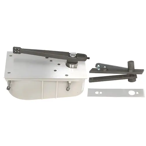 Satin Chrome 28 Series Center-Hung Left Hand 105 degree Selective Hold Open Floor Mounted Closer - Complete Package Satin Chrome 28 Series Center-Hung Left Hand 105 degree Selective Hold Open Floor Mounted Closer - Complete Package
