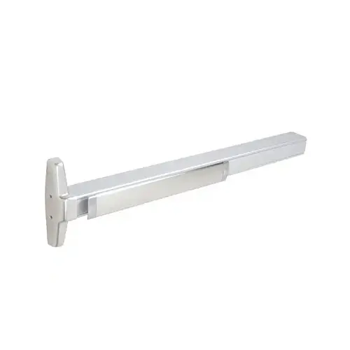 Satin Chrome Concealed Vertical Rod Panic Exit Device with Grooved Case 36" x 99" Exit Only Satin Chrome Concealed Vertical Rod Panic Exit Device with Grooved Case 36" x 99" Exit Only