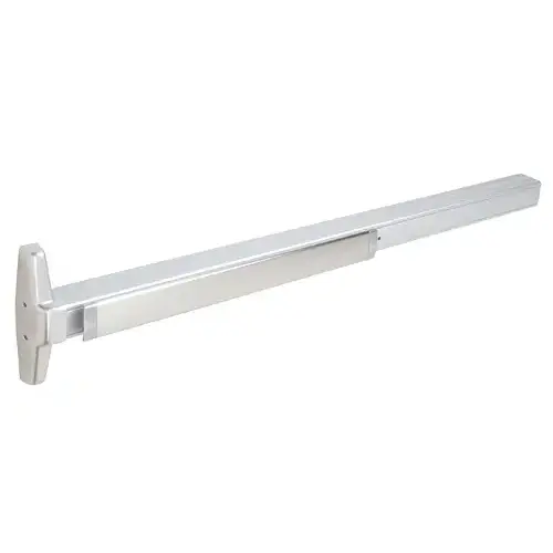 Satin Chrome Concealed Vertical Rod Panic Exit Device with Grooved Case 48" x 99" Exit Only Satin Chrome Concealed Vertical Rod Panic Exit Device with Grooved Case 48" x 99" Exit Only