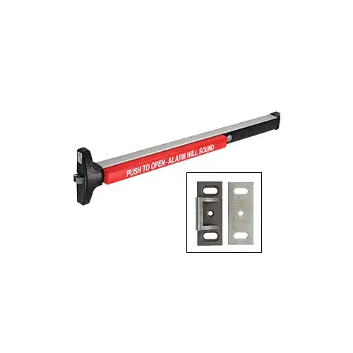 V40 48" Alarmed Rim Exit Device - Weatherized (Indoor/Outdoor) Black