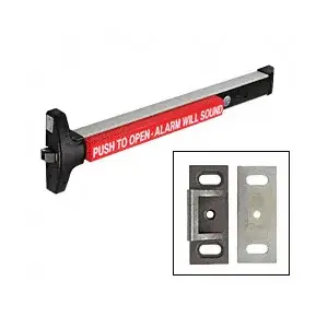 DETEX V40EB36 V40 36" Alarmed Rim Exit Device - Climate Protected (Indoor) Black