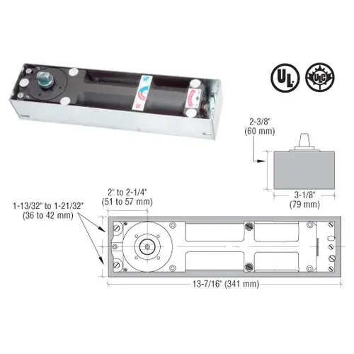 kaba Model BTS80 Size 3 (EN6) Floor Mounted Door Closer Body in Cement Case kaba Model BTS80 Size 3 (EN6) Floor Mounted Door Closer Body in Cement Case