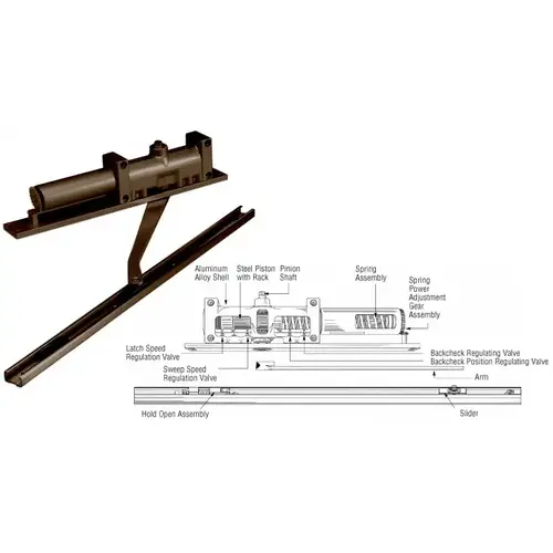 Dark Bronze 7900 Series Hold Open Right Hand Interior Door Closer