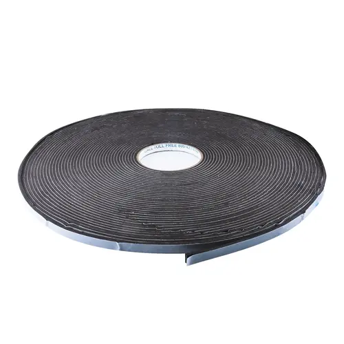Black 1/8" x 3/8" Single Sided Foam Glazing Tape - 100 Foot Roll