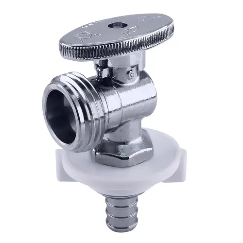Garden Hose Angle Stop Valve, 1/2 x 3/4 In. Male