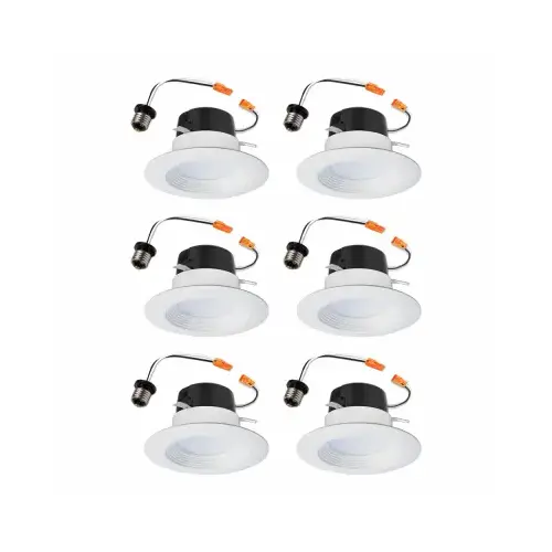 LED Retrofit Recessed Downlights, White, 4 In pack of 6
