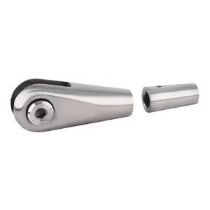 CRL 270112 Tension Rod End Fittings for 12mm Rod (Set of 2) Brushed Stainless Steel