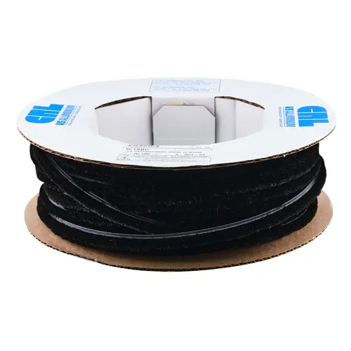100ft Roll Storefront Door Pile Weatherstrip, 0.313" Pile Height, 0.281" Backing Width-Black
