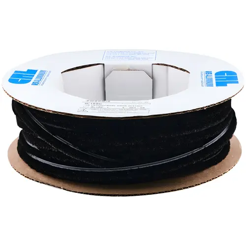 100ft Roll Storefront Door Pile Weatherstrip, 0.313" Pile Height, 0.281" Backing Width-Black
