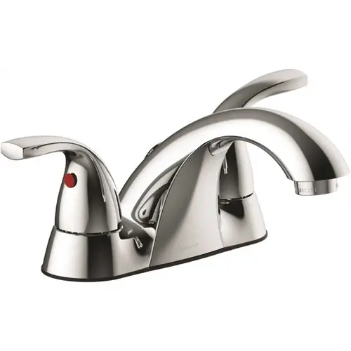 Seasons Anchor Point 4 in. Centerset Double-Handle Bathroom Faucet in Chrome, Drilled For Pop Up