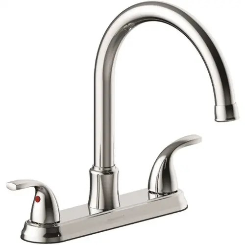 Seasons Raleigh Double-Handle Gooseneck Kitchen Faucet In Chrome
