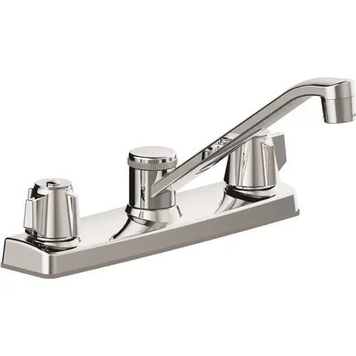 Two-Handle Standard Kitchen Faucet Less Spray in Chrome Two-Handle Standard Kitchen Faucet Less Spray in Chrome