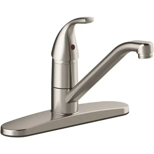 Anchor Point Single-Handle Standard Kitchen Faucet in Stainless Steel