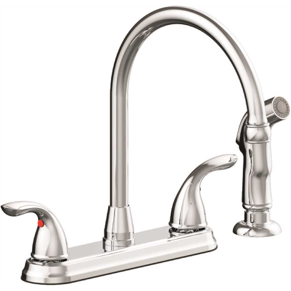 Xiamen Lota International Co., Ltd. 67710W-1001 Westlake Double-Handle Kitchen Faucet with Side Sprayer in Chrome