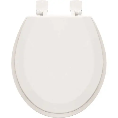 Beveled Edge Round Wood Closed Front Toilet Seat in. White Beveled Edge Round Wood Closed Front Toilet Seat in. White