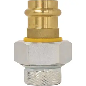 NIBCO 81103W 3/4 in. Galvanized Steel & Forged DZR Brass Press x FIP with Nylon Insulator Ring Union Fitting