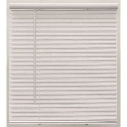 Pre-Cut 36 in. W x 36 in. L White Cordless Light Filtering Vinyl Mini Blind with 1 in. Slats