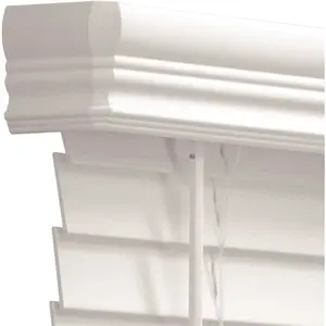 Nien Made 10793478532940 Pre-Cut 46 in. W x 48 in. L White Cordless Room Darkening Faux Wood Blinds with 2 in. Slats