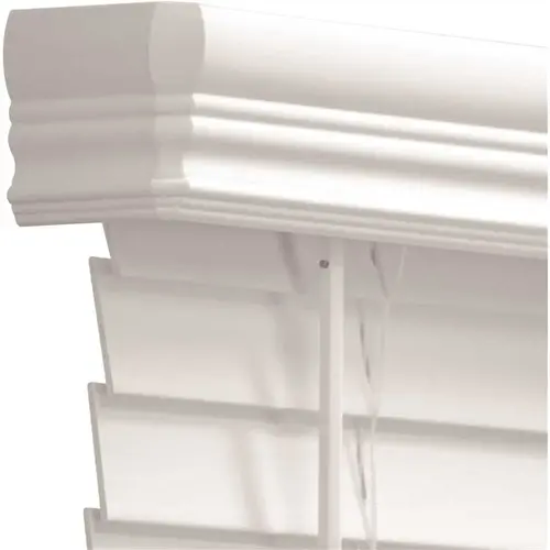 Pre-Cut 36 in. W x 60 in. L White Cordless Room Darkening Faux Wood Blinds with 2 in. Slats