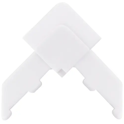 White Square Lip Frame Plastic Corners, 3/8" Frame Size, 5/16" Lip Size, Plastic Material, White Finish