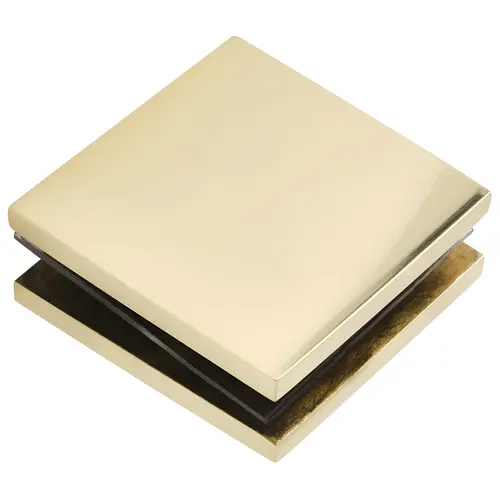 Polished Brass 2" x 2" Square Mall Front Clamp Polished Brass 2" x 2" Square Mall Front Clamp