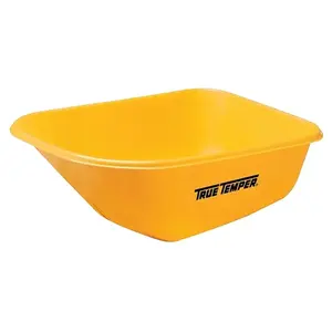 True Temper 009900RV/9908VB Wheelbarrow Tray, 8 cu-ft Capacity, Poly, Yellow