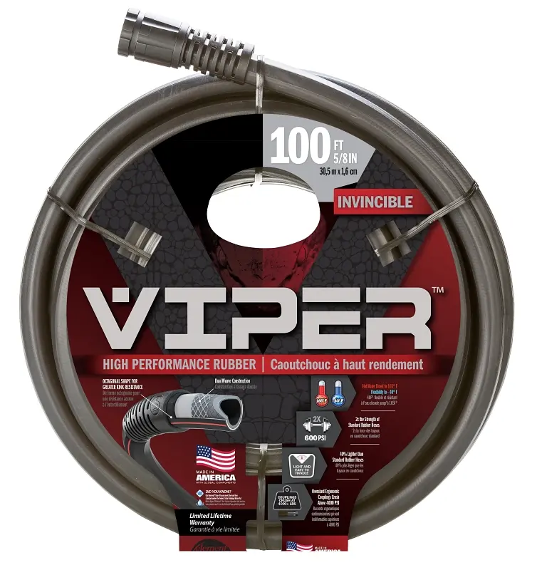 Element Viper Garden Hose 5/8 in 100 ft L Rubber Black CELVP58100 Element Viper Garden Hose 5/8 in 100 ft L Rubber Black CELVP58100