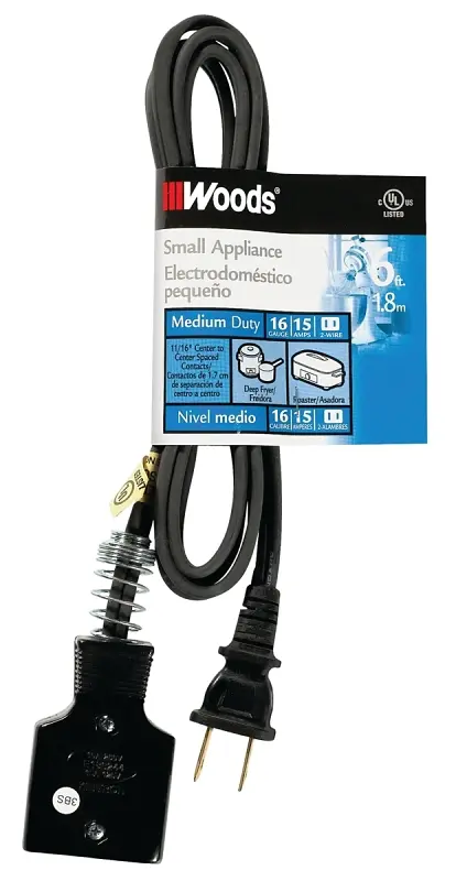 CCI Extension Cord 6 ft L 15 A 125 V Black 0290 CCI Extension Cord 6 ft L 15 A 125 V Black 0290