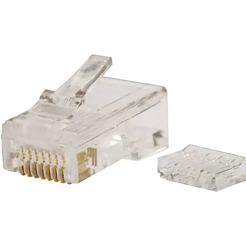 Modular Plug, RJ-45 Connector, 8 -Contact, 8 -Position, White - pack of 50 Modular Plug, RJ-45 Connector, 8 -Contact, 8 -Position, White - pack of 50
