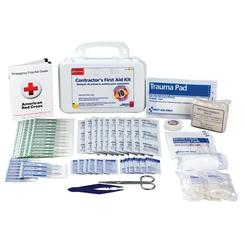 Contractor's First Aid Kit, 25 Person, Plastic Case, Portable/Wall Mount Contractor's First Aid Kit, 25 Person, Plastic Case, Portable/Wall Mount