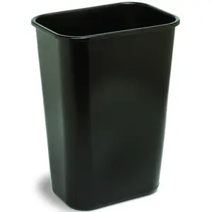 CONTINENTAL COMMERCIAL PRODUCTS 4114BK Waste Basket, 41.125 qt Capacity, Plastic, Black, 19-7/8 in H