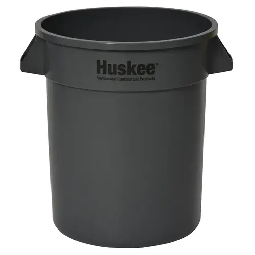 Trash Receptacle, 20 gal Capacity, Plastic, Gray