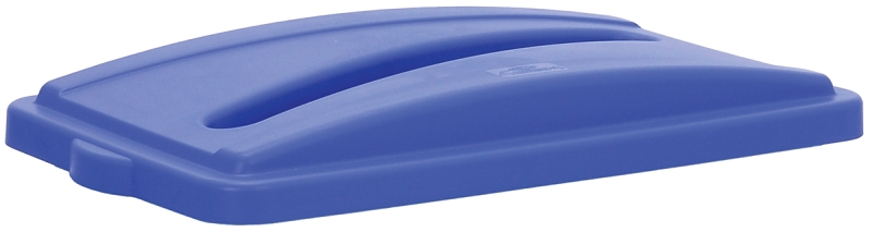 CONTINENTAL COMMERCIAL PRODUCTS 7317BL Wall Hugger Receptacle Lid with Slot, Plastic, Blue