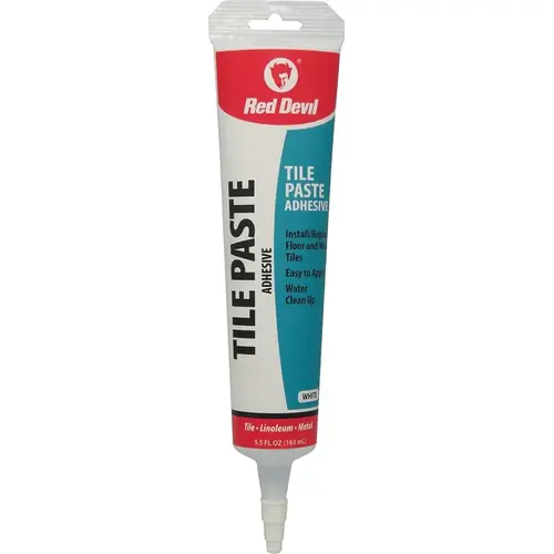 Tile Adhesive, White, 5.5 oz Squeeze Tube Tile Adhesive, White, 5.5 oz Squeeze Tube
