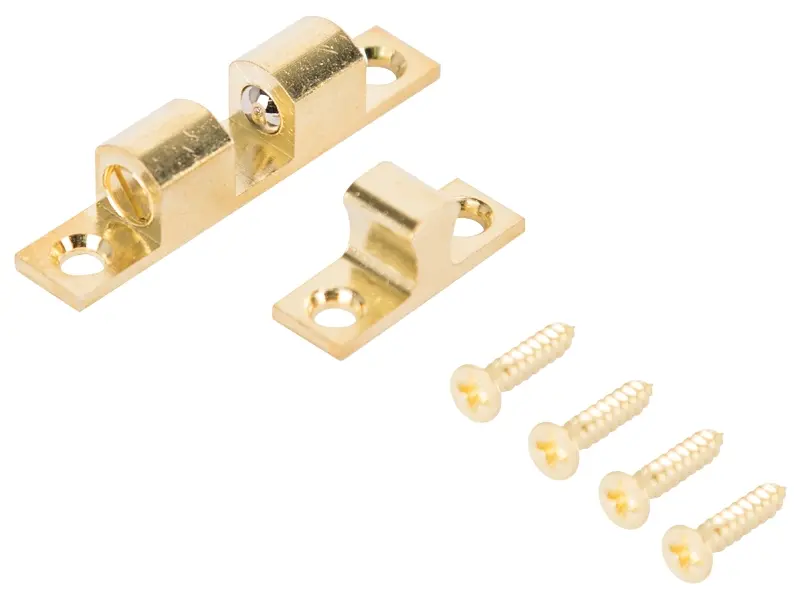 ProSource Double Ball Catch Brass Polished Brass CB-01CPB-PS ProSource Double Ball Catch Brass Polished Brass CB-01CPB-PS