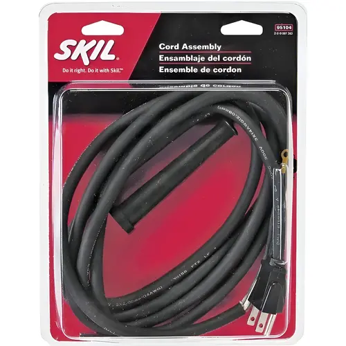 Wormdrive Cord Assembly, Heavy-Duty, Rubber Material, 8 Ft Length, 15 A Capacity, 120 V Rating, Replacement For Shd77 And Shd77m Saws