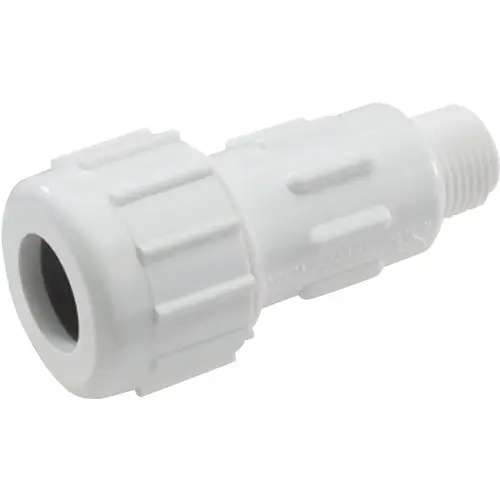 CPA-2000 Pipe Adapter, 2 in, Compression x MPT, PVC, White, SCH 40 Schedule, 150 psi Pressure