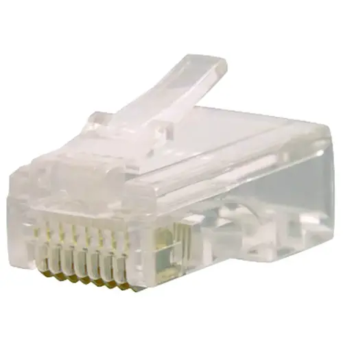 Modular Plug, RJ-45 Connector, 8 -Contact, 8 -Position, White - pack of 50 Modular Plug, RJ-45 Connector, 8 -Contact, 8 -Position, White - pack of 50