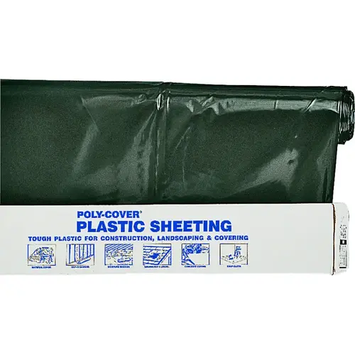 Poly Film, 100 ft L, 14 ft W, Black Poly Film, 100 ft L, 14 ft W, Black